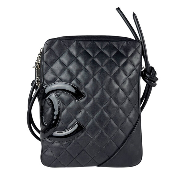 CHANEL Handbags - CHANEL Black Lambskin Leather Shoulder Bag